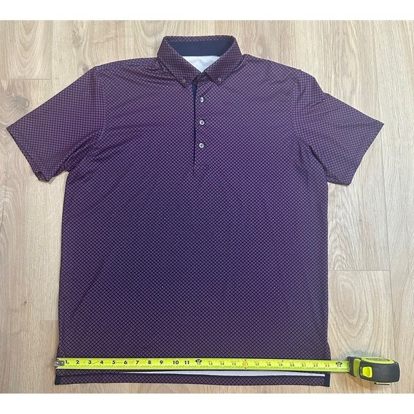 Men's Greyson Polo Purple Geometric Print Polo See Photos For Measurments - Picture 2 of 5